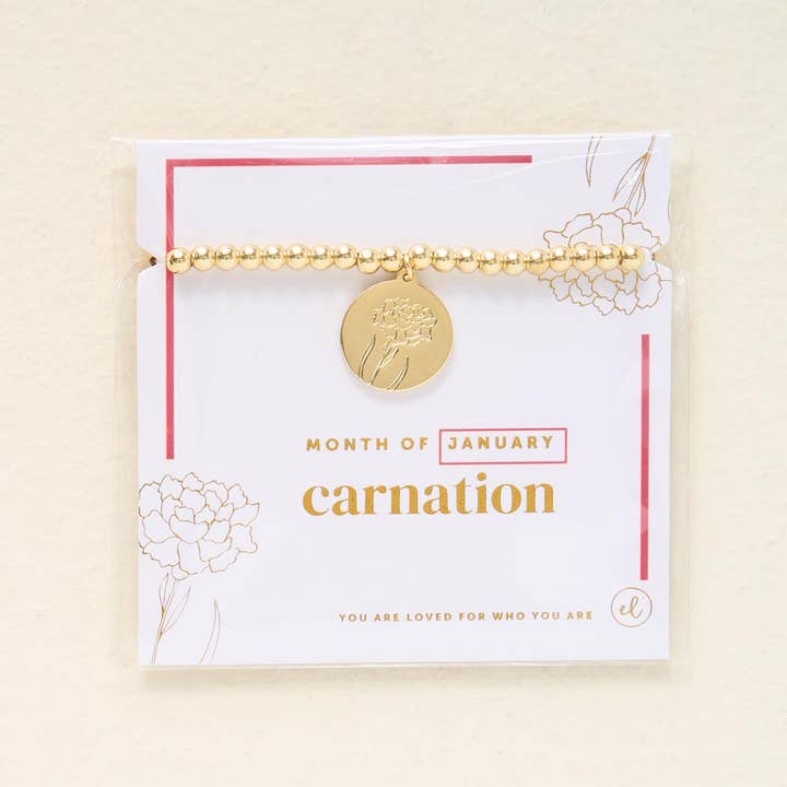Birth Flower Charm Bracelet- Gold/Silver for wholesale by The Darling Effect