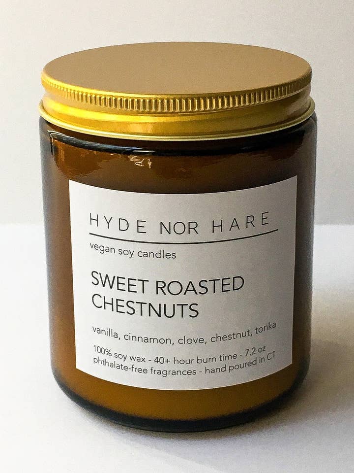 SWEET ROASTED CHESTNUTS vegan soy candle for wholesale by HYDE NOR HARE
