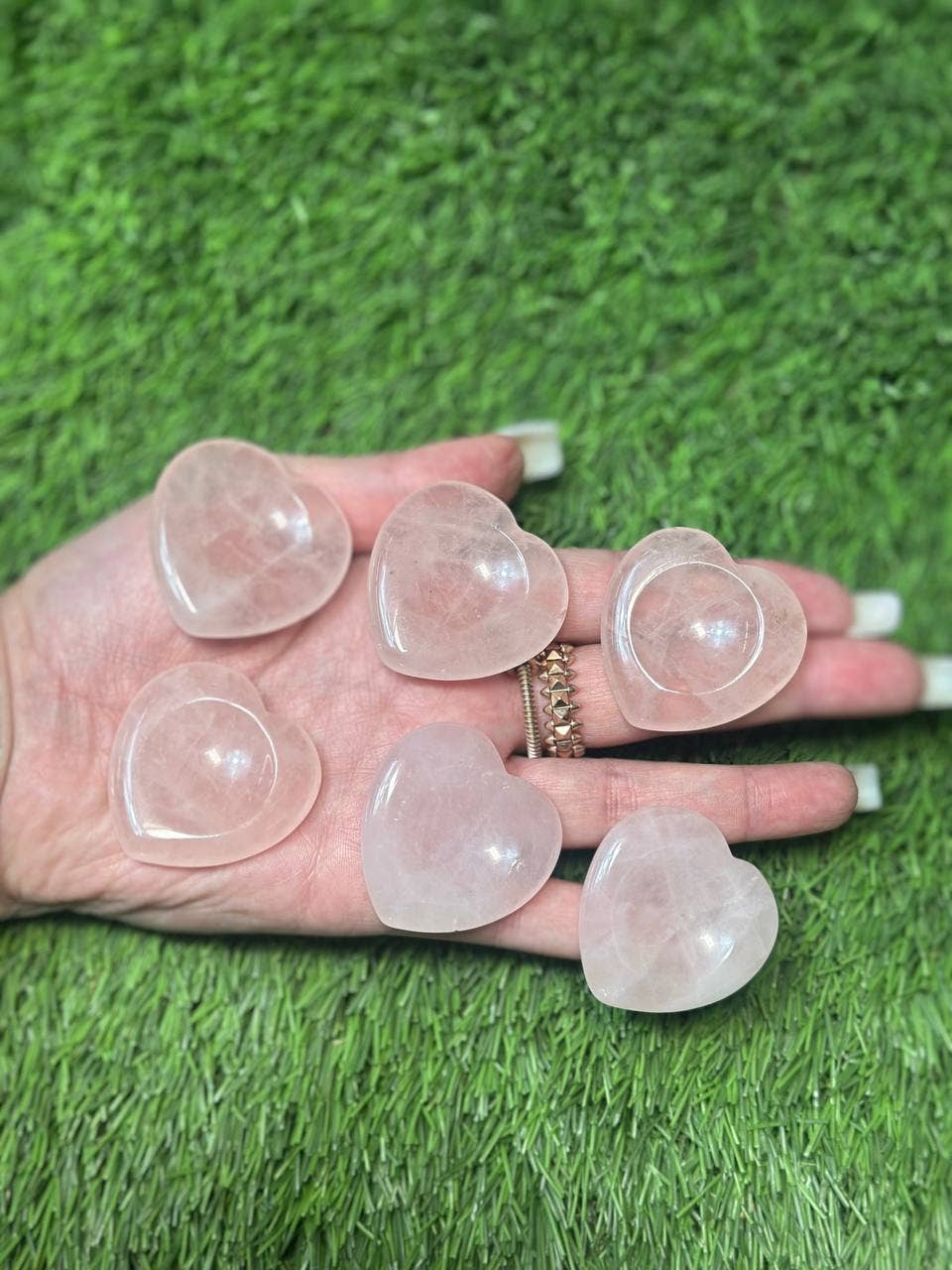 CaNatureLover - Vendita all'ingrosso Pietra/cristallo spirituale - Pietra Antistress a Forma di Cuore in Quarzo Rosa 1,5 Pollici | Grado Premium2