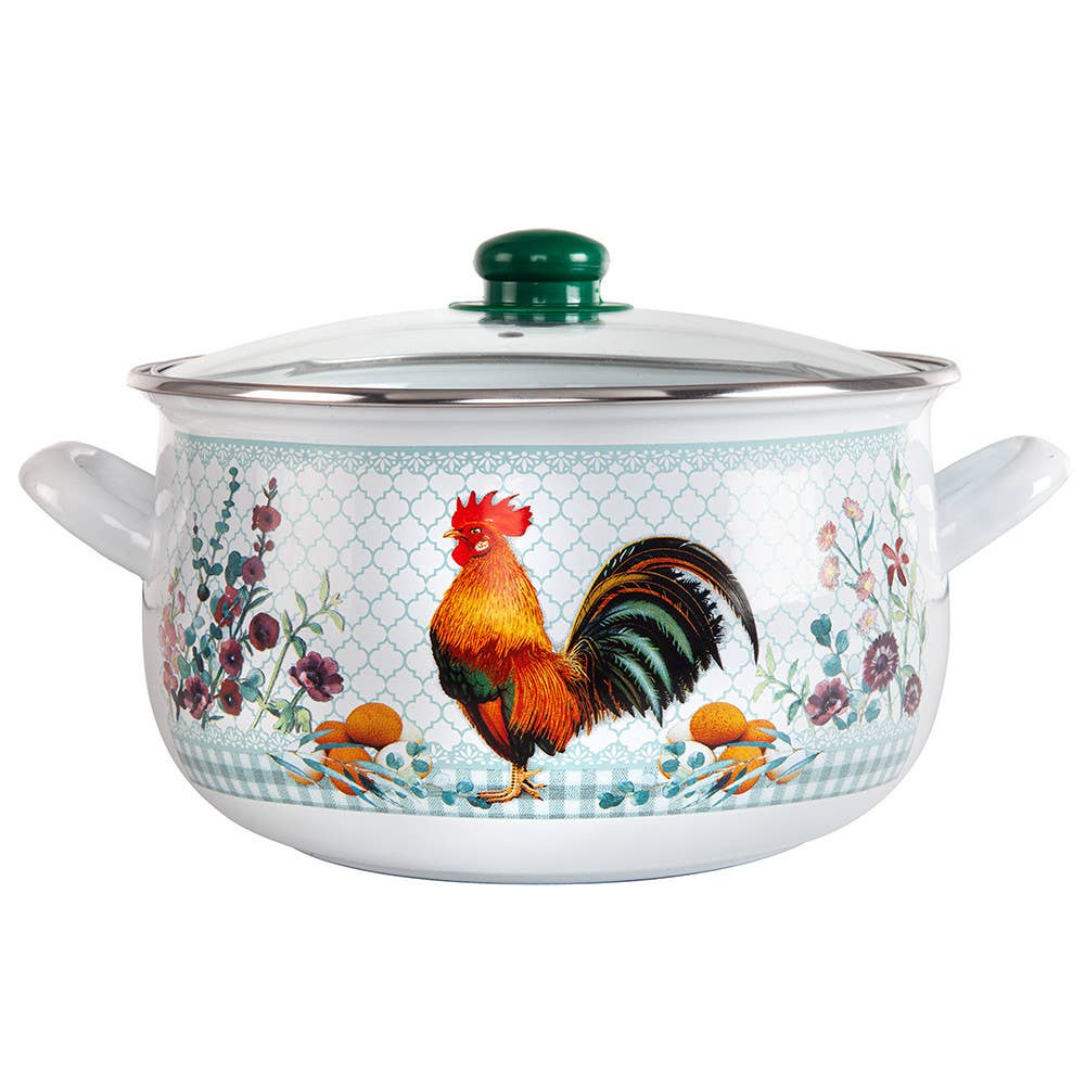 STP - Wholesale Cooking Pot - Golden Rooster Belly Deep Stock Pot with Glass Lid0