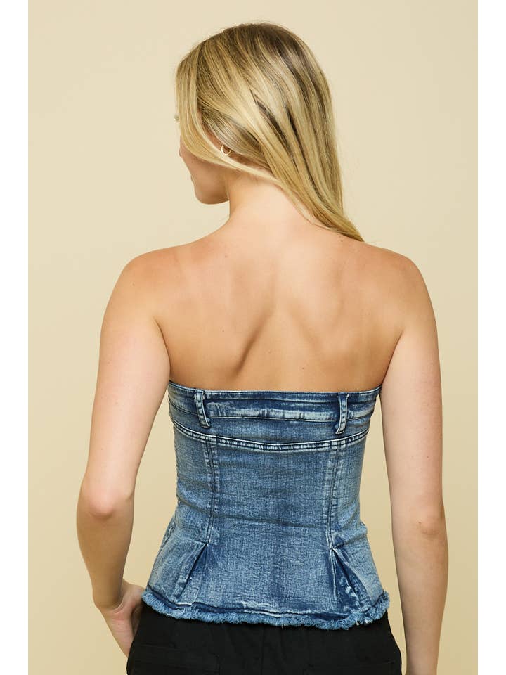 ANWND - Wholesale Corset - Women's - 10209 - DENIM CORSET TOP5