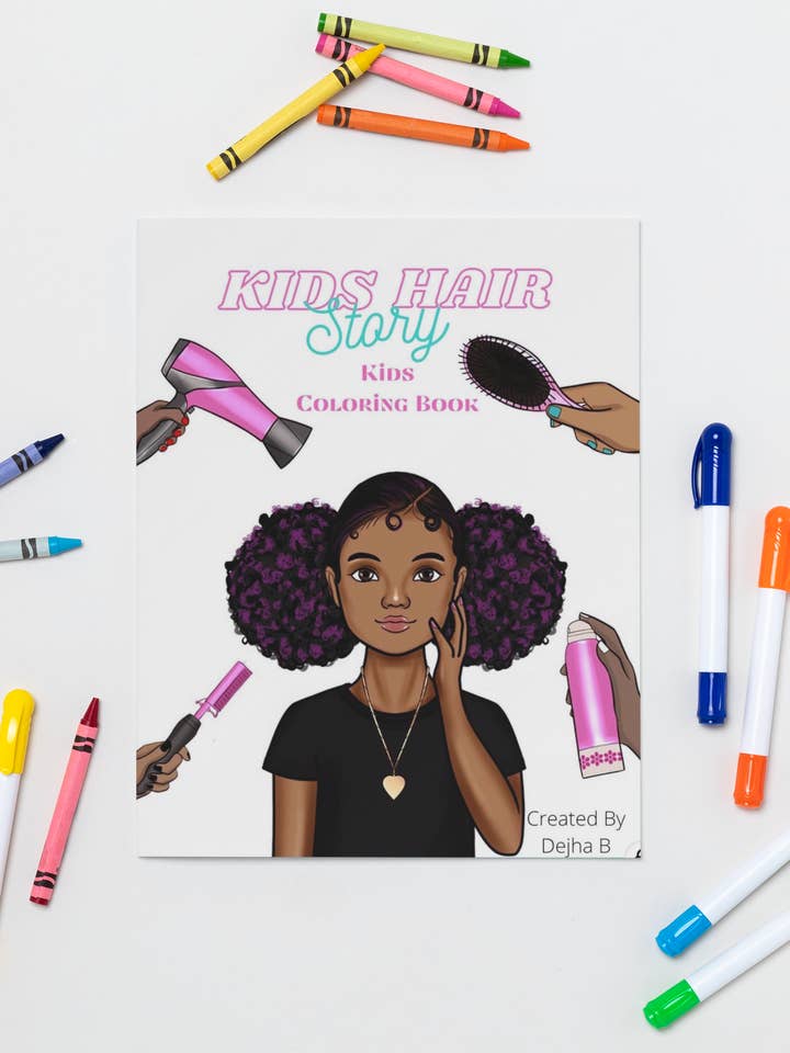 New Kids Hair Story Coloring Book for wholesale by Dejha B Coloring LLC