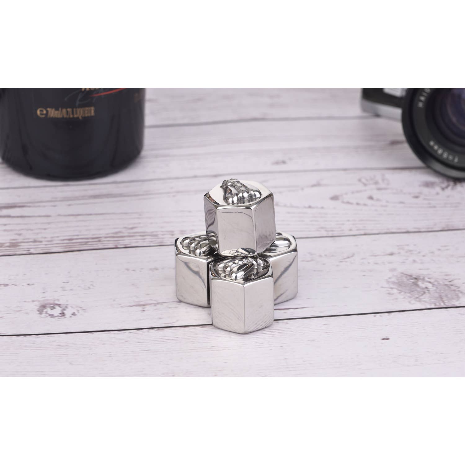 Laguiole – Großhandel Kühlsteine für Getränke – LAGUIOLE Set mit 4 Kühlsteinen aus Edelstahlwürfeln6