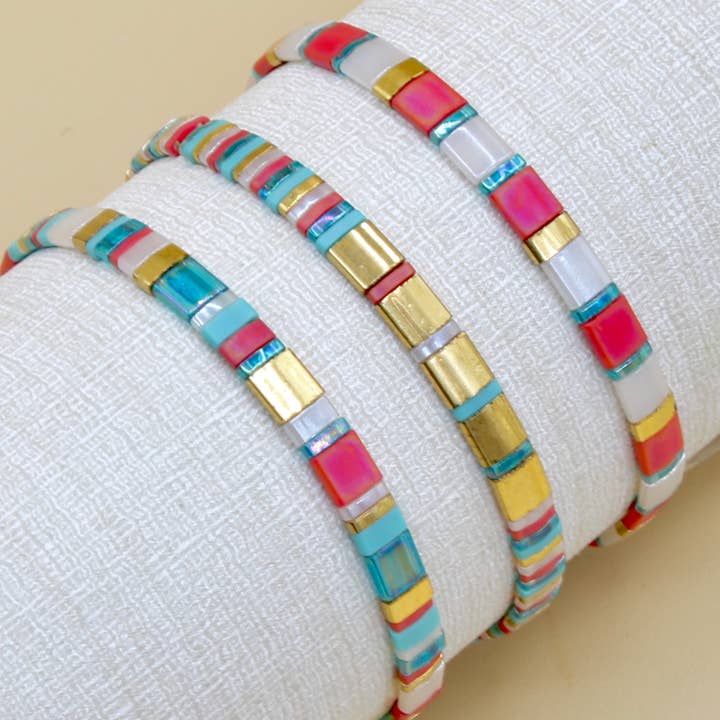 Worth Ave Tila Beaded Bracelet Stack for wholesale by Myliu New York