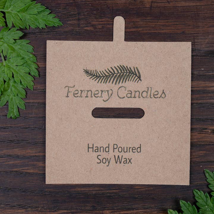 Cubiertas de polvo de vela Kraft cuadradas impresas personalizadas para mecha para venta al por mayor de Fernery Designs