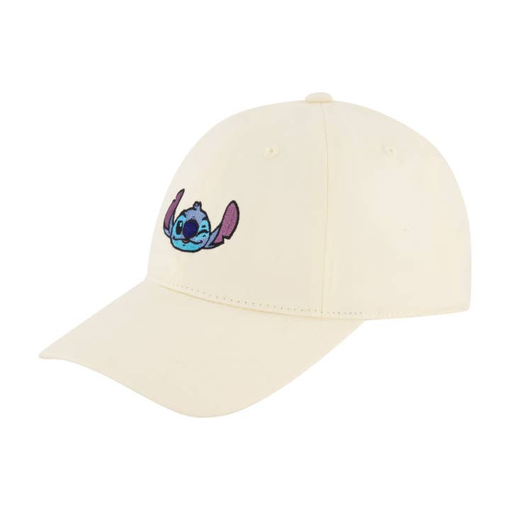Concept One - Wholesale Baseball Cap - Unisex - Disney Stitch Winky Face Embroidery Dad Cap,Khaki