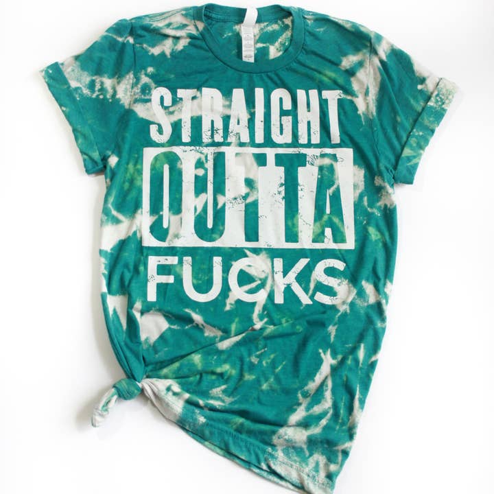 Pick Your Poison Tees LLC (Formerly Wandering Owl Designs) - Wholesale Screen Printed T-Shirt - Women's - Straight Out Of F*cks Tie Dye Tee0