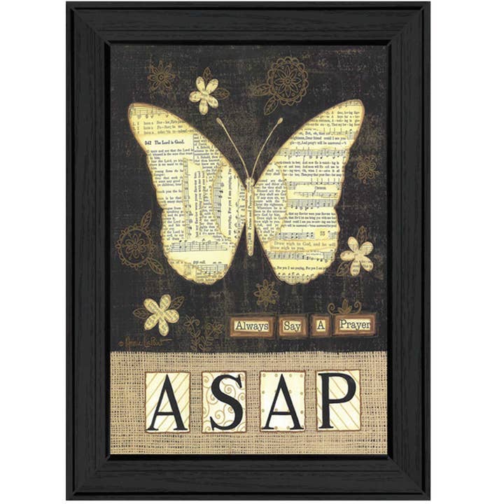 Trendy Decor 4U - Wholesale Art Print - "Always Say a Prayer" by Annie LaPoint Black Framed Wall Art