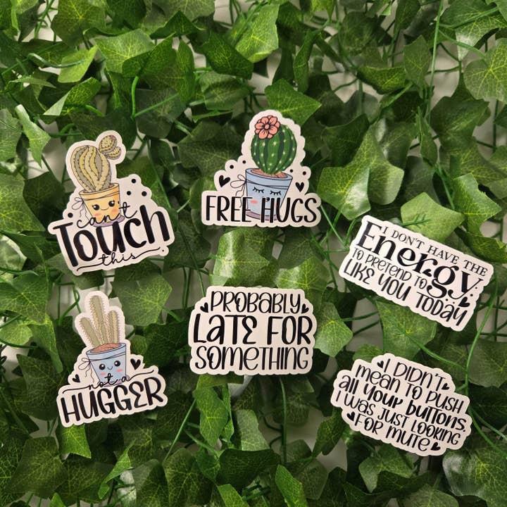 Sarcastic Cactus Stickers for wholesale by Vegas Custom Creations