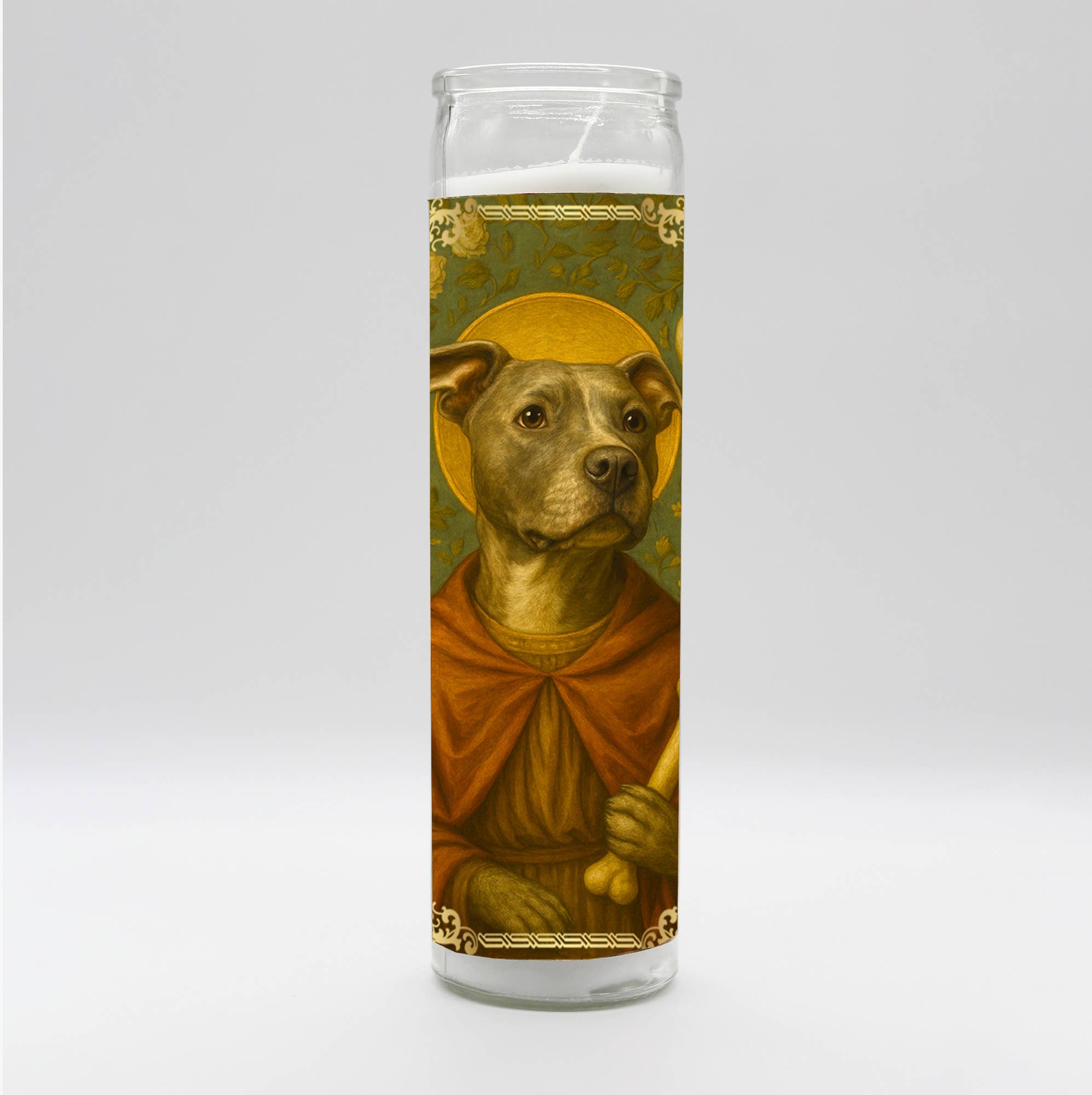 BOBBYK - Wholesale Votive Candle - Saint Pitbull Renaissance Dog Candle0
