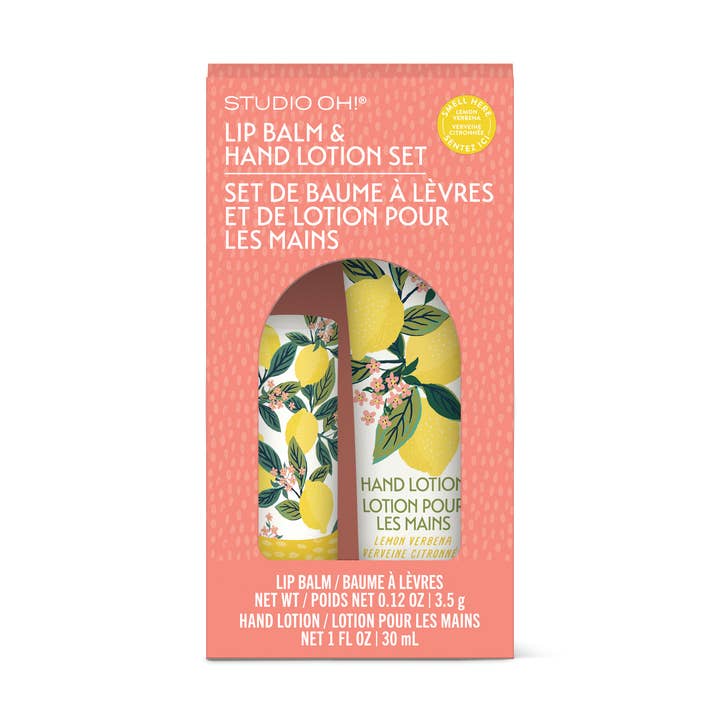 Lemon Tree Lip Balm & Hand Lotion Set for wholesale by Studio Oh!