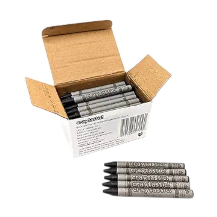 Craytastic! 52 Count Black Bulk Wrapped Crayons for wholesale by 203 Brands