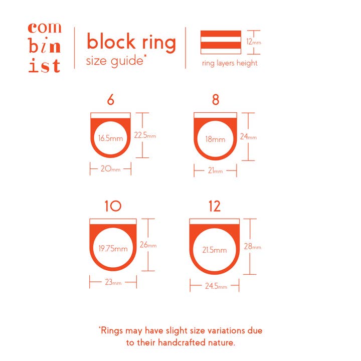 Combinist Goods - Wholesale Cocktail/Statement Ring - Block Ring11