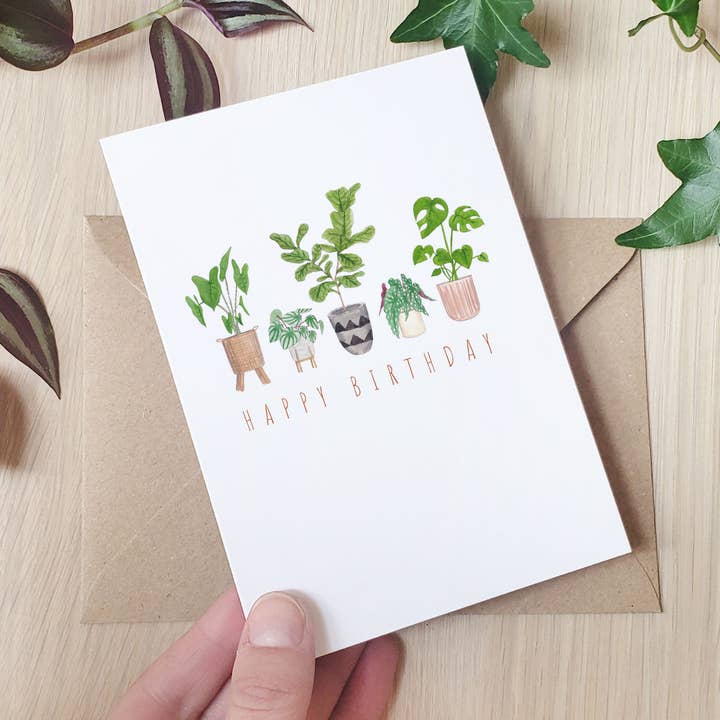 Plants Happy Birthday - Greeting Card for wholesale by The Curious Cactus