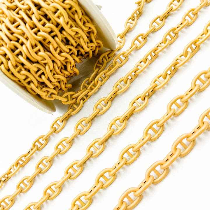 Tresor Jewelry Inc. - Wholesale Link & Chain Necklace - V81GPM. Gold Plated Matt 925 Sterling Silver Gold Plated Marina Chain3