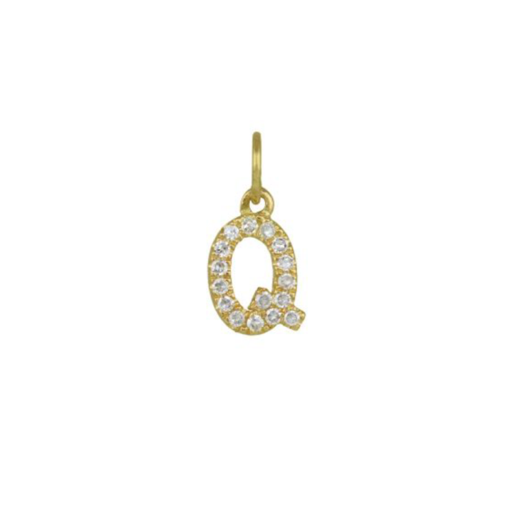 Ashley Schenkein Jewelry Design - Wholesale Pendant/Charm Necklace - Diamond Initial Charm 14K Yellow Gold Necklace19