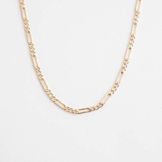 Karrbear - Wholesale Link & Chain Necklace - Real 14K Genuine Yellow Gold Figaro Necklace Chain