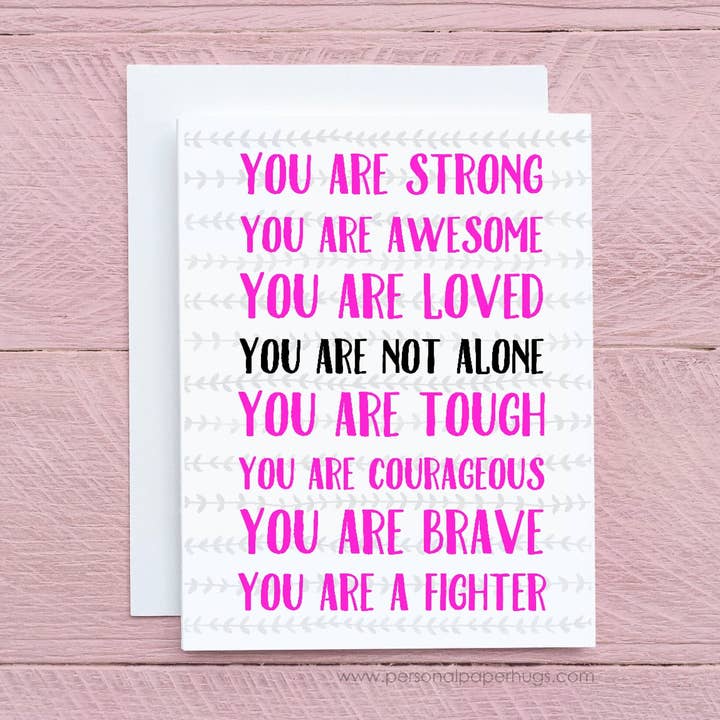 Carte de cancer Carte d'accompagnement d'un patient cancéreux Carte d'encouragement au cancer d'un ami Carte de cancer du sein Carte de chimio Carte d'amitié pour la vente par Personal Paper Hugs