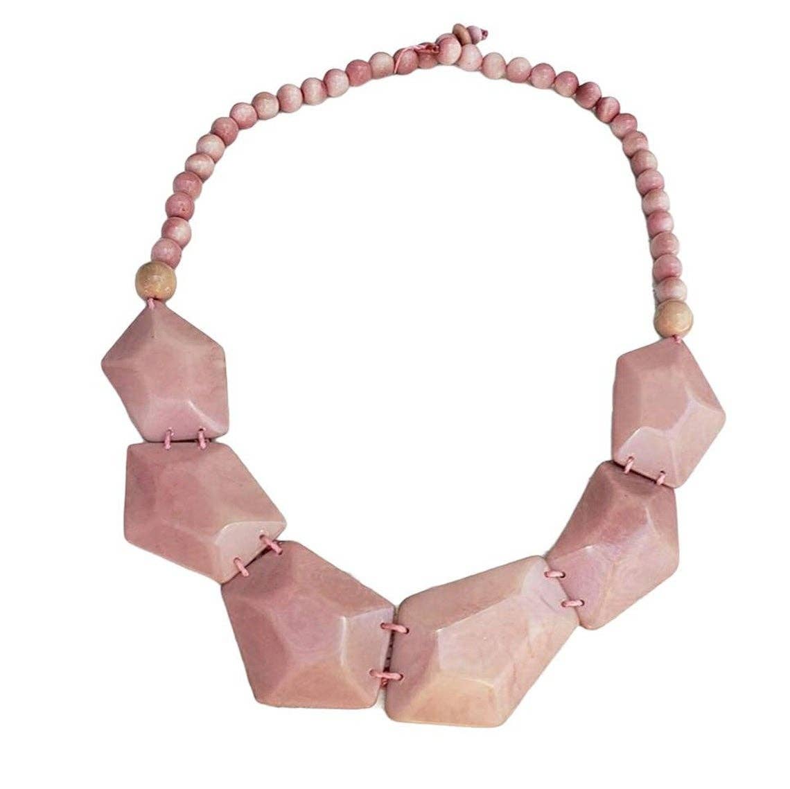 Organic jewelry by Allie - Wholesale Jewelry Set - Pentagons tagua nut diamonds geometric necklace 2pc set2