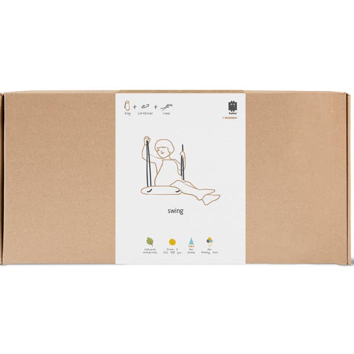 Babai – Großhandel Holzspielzeug – Kinder – Babai Kinder-Holzschaukel mit Baumwollseil2