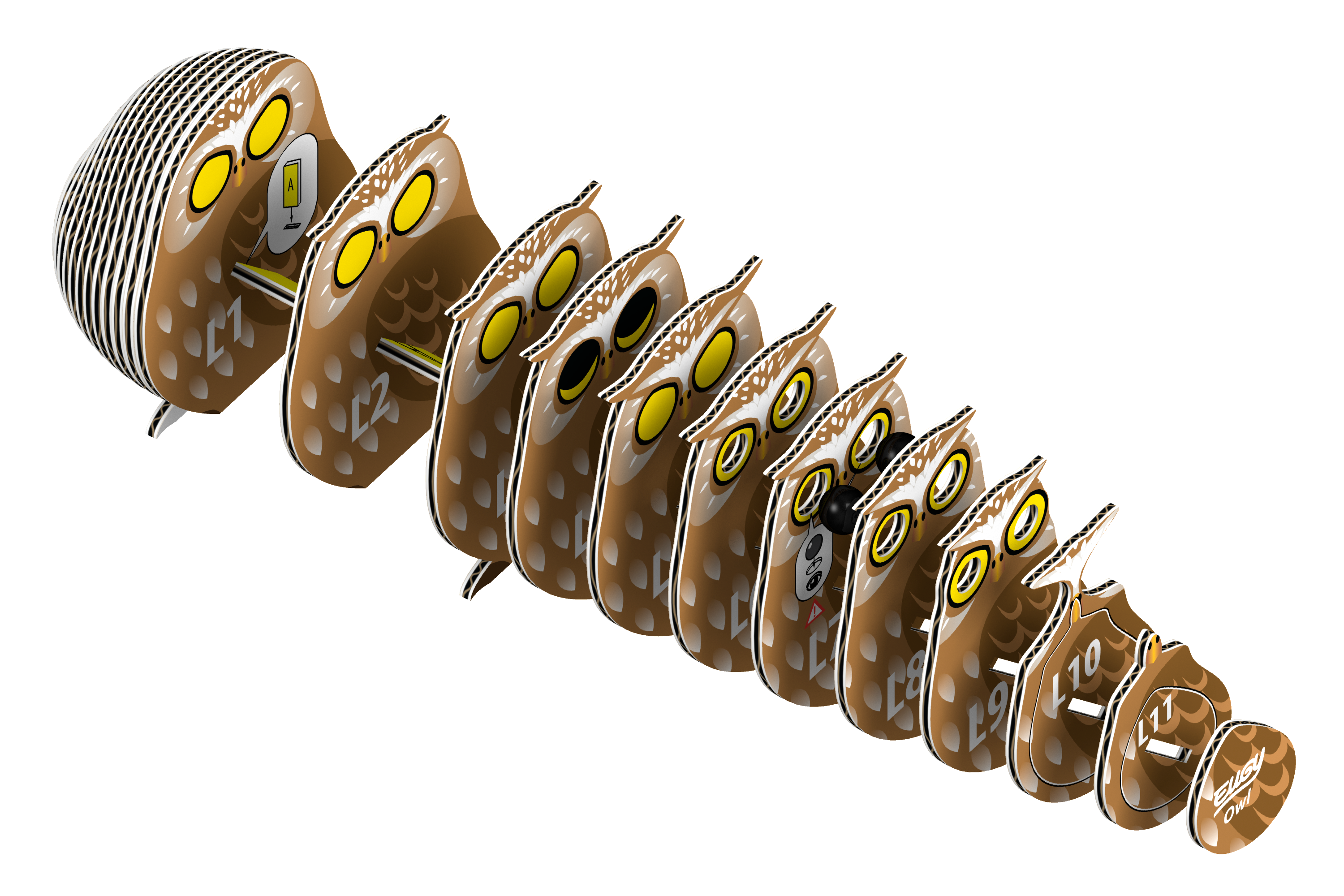 Safari Ltd. - Wholesale Puzzle - Kids - EUGY Owl 3D Puzzle2