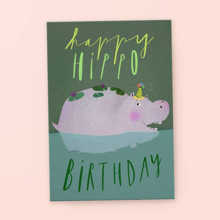 Postkort »Happy Hippo Birthday« for engroshandel hos franzizo nachhaltige papeterie