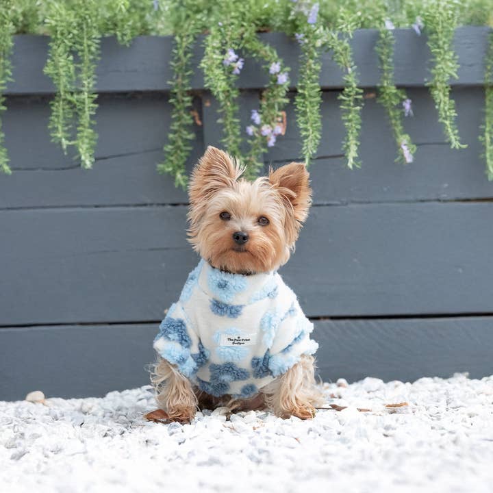 The Paw Print Boutique - Wholesale Pet jumper – Dog - The Bluebell Blue Floral Fleece23