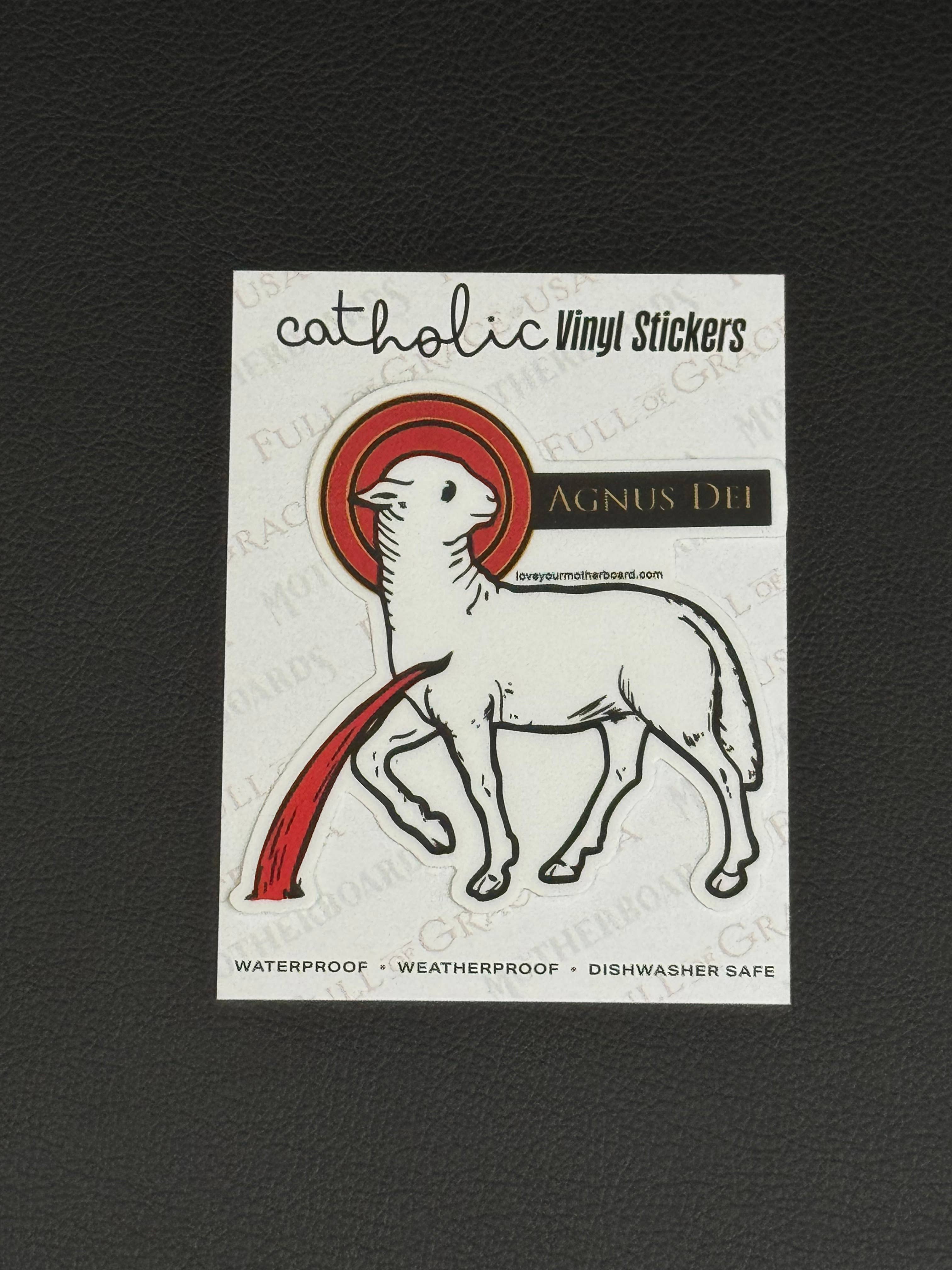 The Retro - a Full of Grace USA Company - Wholesale Sticker - Red Agnus Dei (Lamb of God) Sticker Decal - NEW1