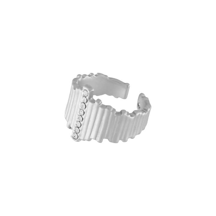 Audrey IN:STORE Adjustable CZ Ring Silver Plating for wholesale by Dansk Copenhagen