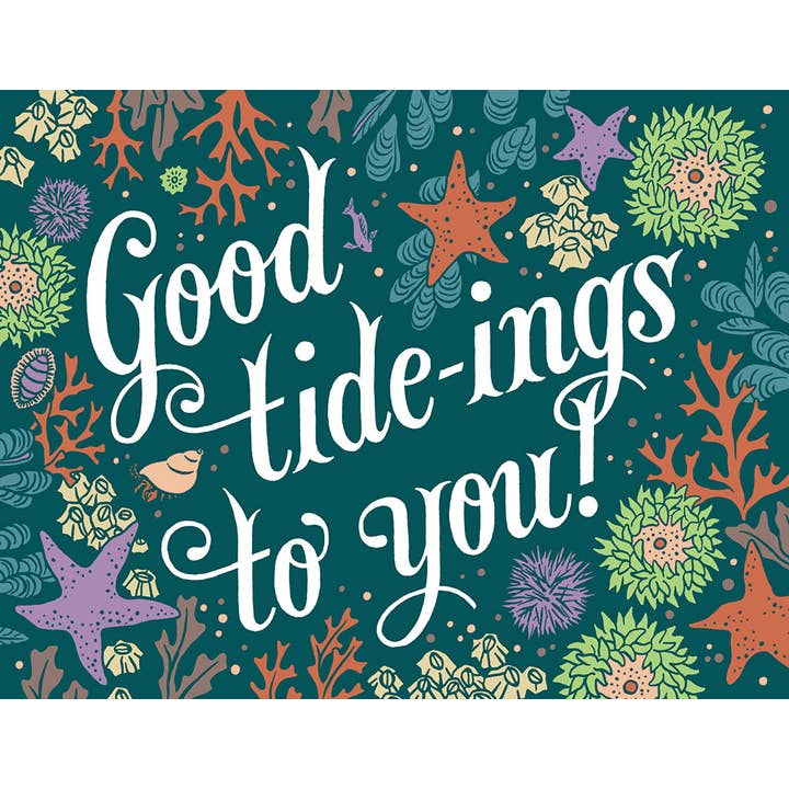 Tarjeta navideña Good Tide-Ings para venta al por mayor de Anagram Press