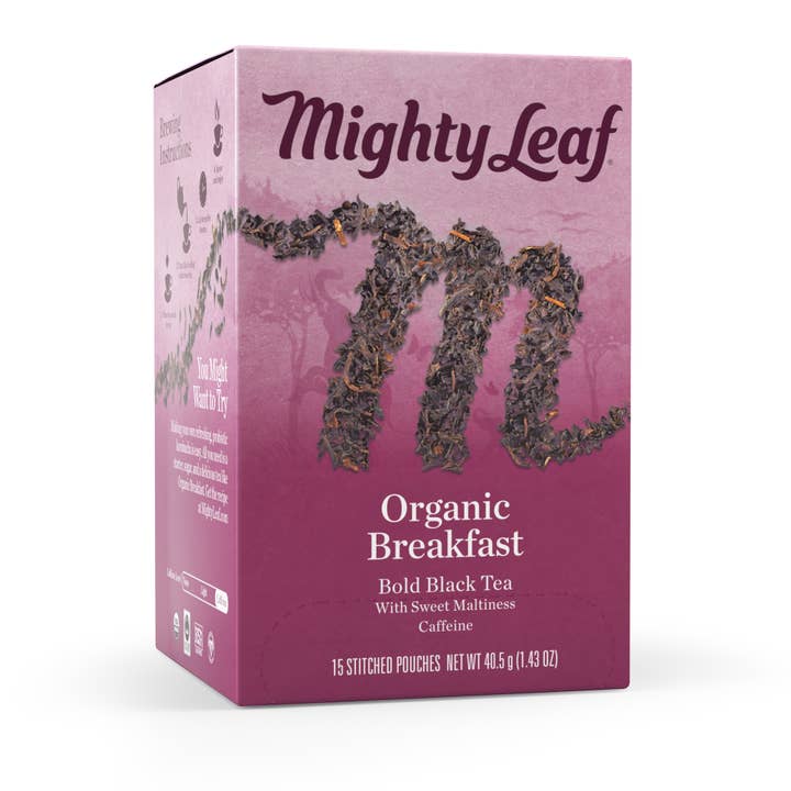 Organic Breakfast, Silken Tea Pouch 15ct,Mighty Leaf for wholesale by Good As Gold Coffee