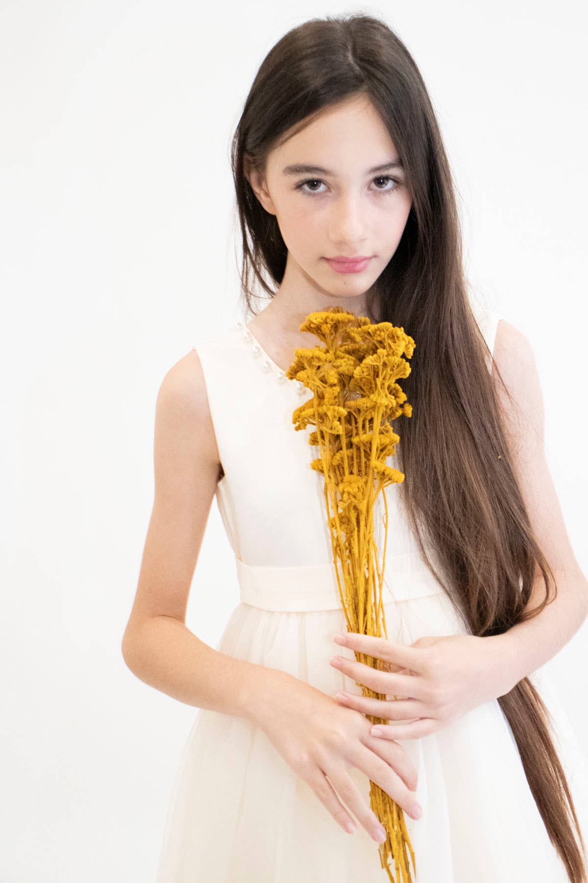 Yuko B - Wholesale Dress - Kids - CARMELINE girl's dress - Beige15