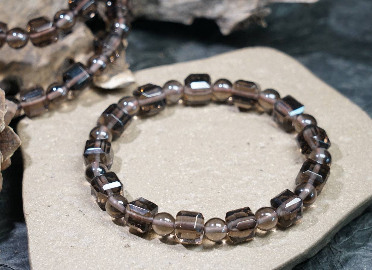 Moon Rituals - Wholesale Beaded Bracelet - Ice Obsidian Cube Bracelet – Natural Black Crystal Jewelry for Protection, Grounding & Christmas Crystal Gift11