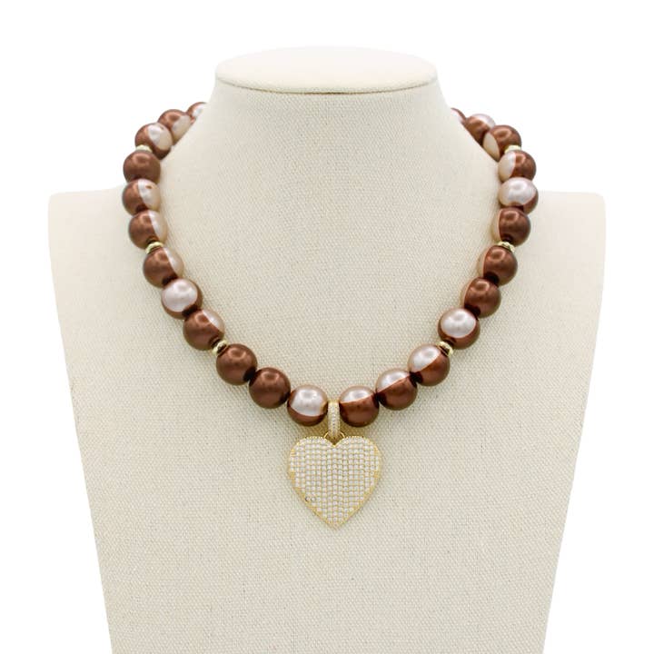 Collier Cheers to Love, Brandy Épicé pour la vente par Traci's Beads