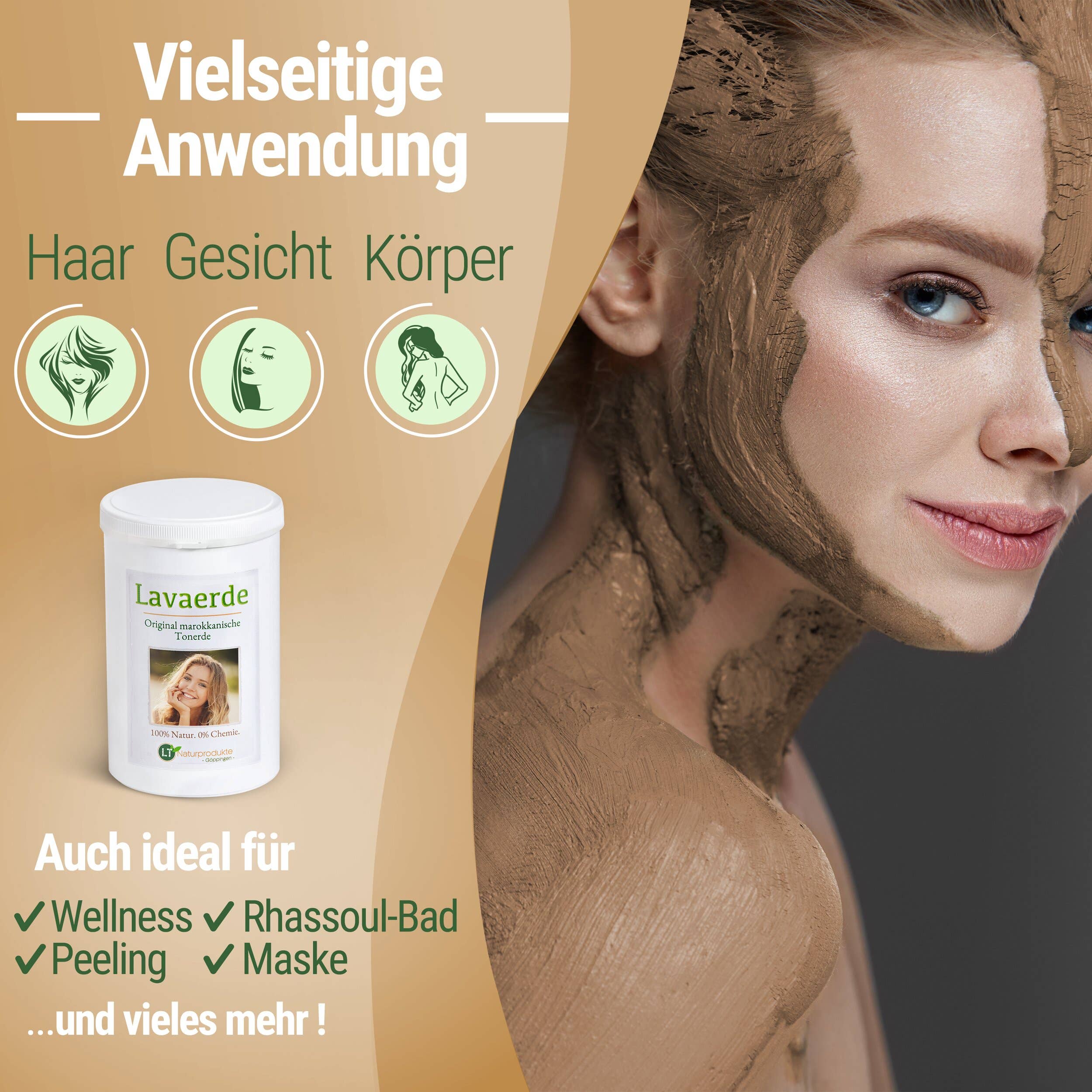 LT-Naturprodukte - Wholesale Body Scrub/Exfoliant - lava earth/ghassoul | original from Morocco | 1 kg | fine1