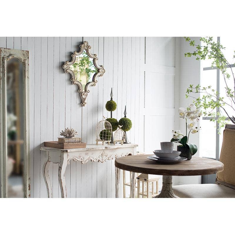 A&B Home Group Inc. - Wholesale Wall Mirror - 23.5x30" Artistic Diamond Accent Mirror - White1