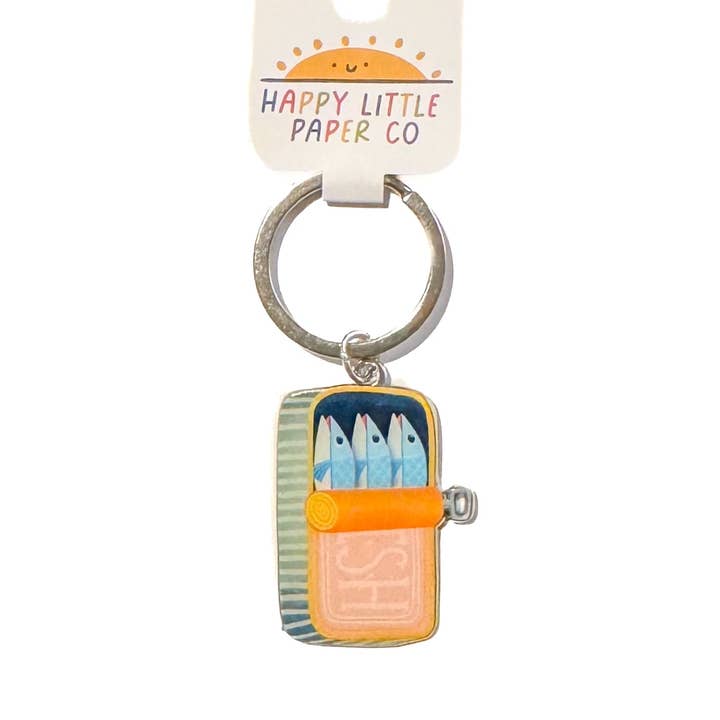 Sardine Enamel Keychain for wholesale by Happy Little Paper Co