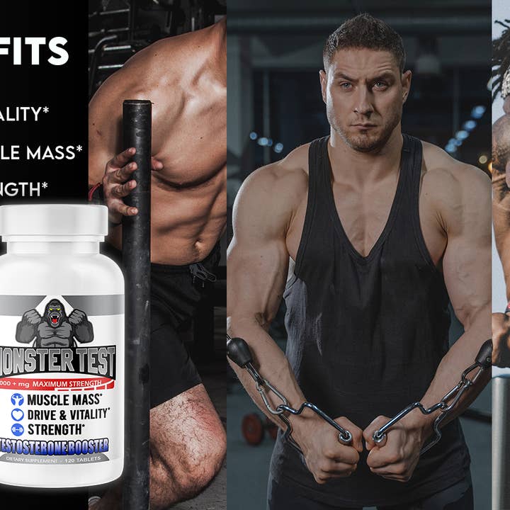 Angry Supplements - Wholesale Oral Supplement/Vitamin - Monster Test Testosterone Booster for Men, 6,000+ mg