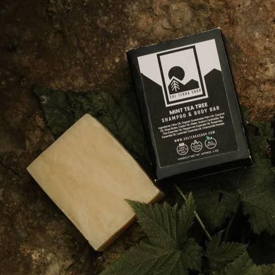 Natural Shampoo & Body Bar Mint Tea Tree for wholesale by SOL TERRA SHOP