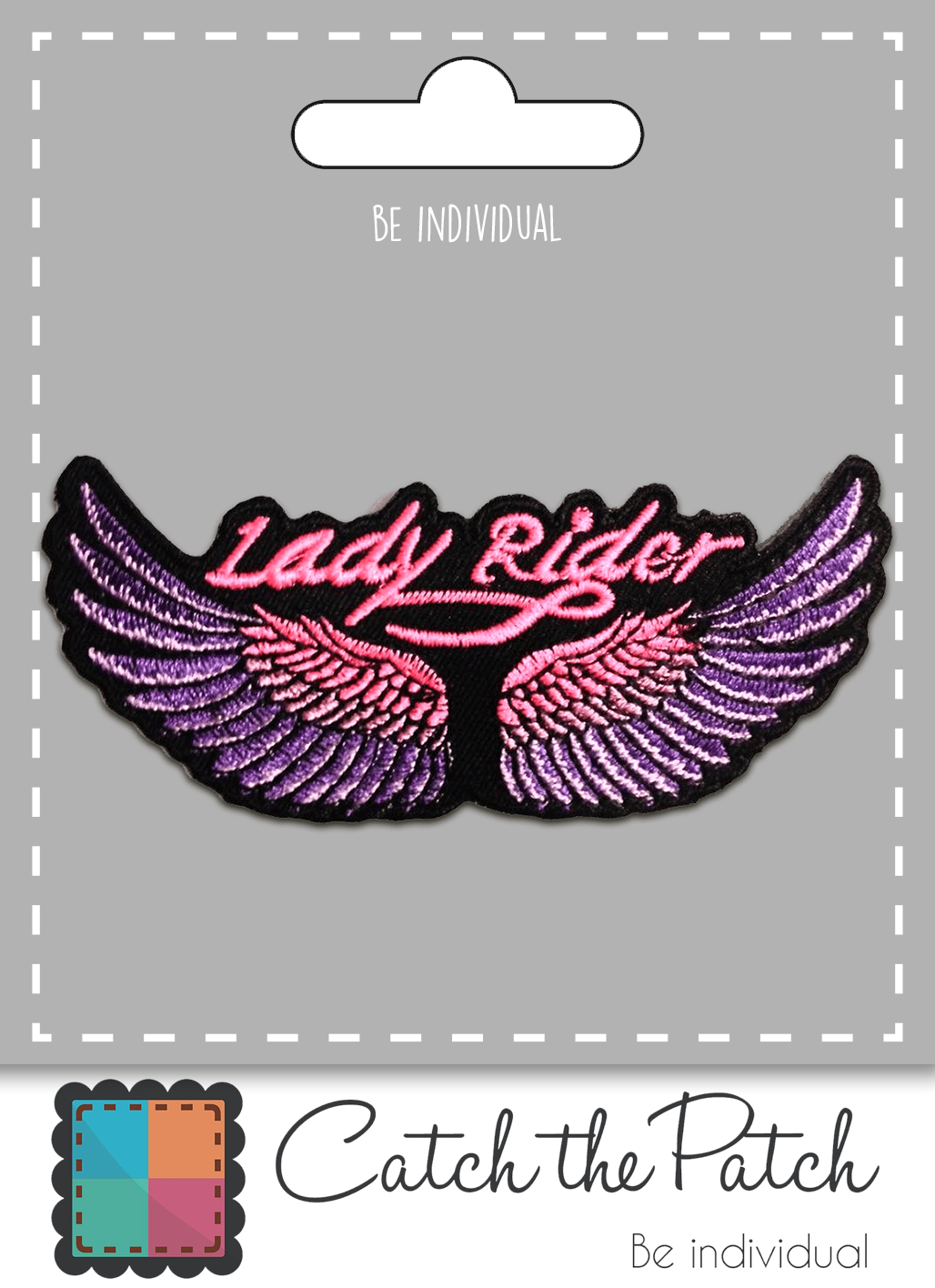 Rosa Aufnäher / Bügelbild - Lady Rider Biker rosa für den Großhandel auf Faire1