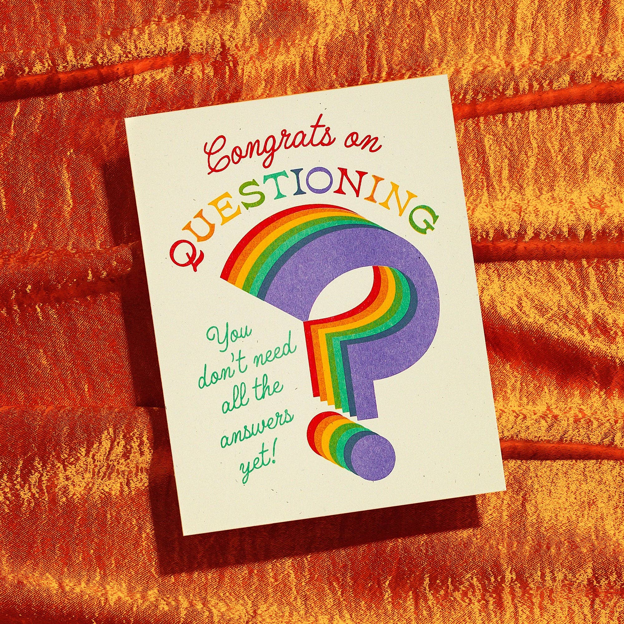 Bromstad Printing Co. - Wholesale Congratulations Card - Congrats on Questioning - Risograph Greeting Card