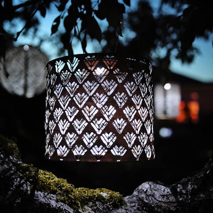 Allsop Home & Garden - Wholesale Outdoor/Lawn Light - Stella Chevron Drum 7" Solar Lantern - Copper2