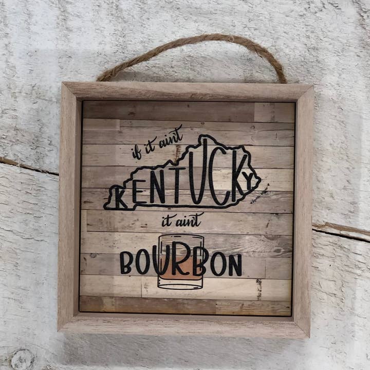 Panneau en bois Kentucky Bourbon de 5 po x 5 po pour la vente par Joetta Marie