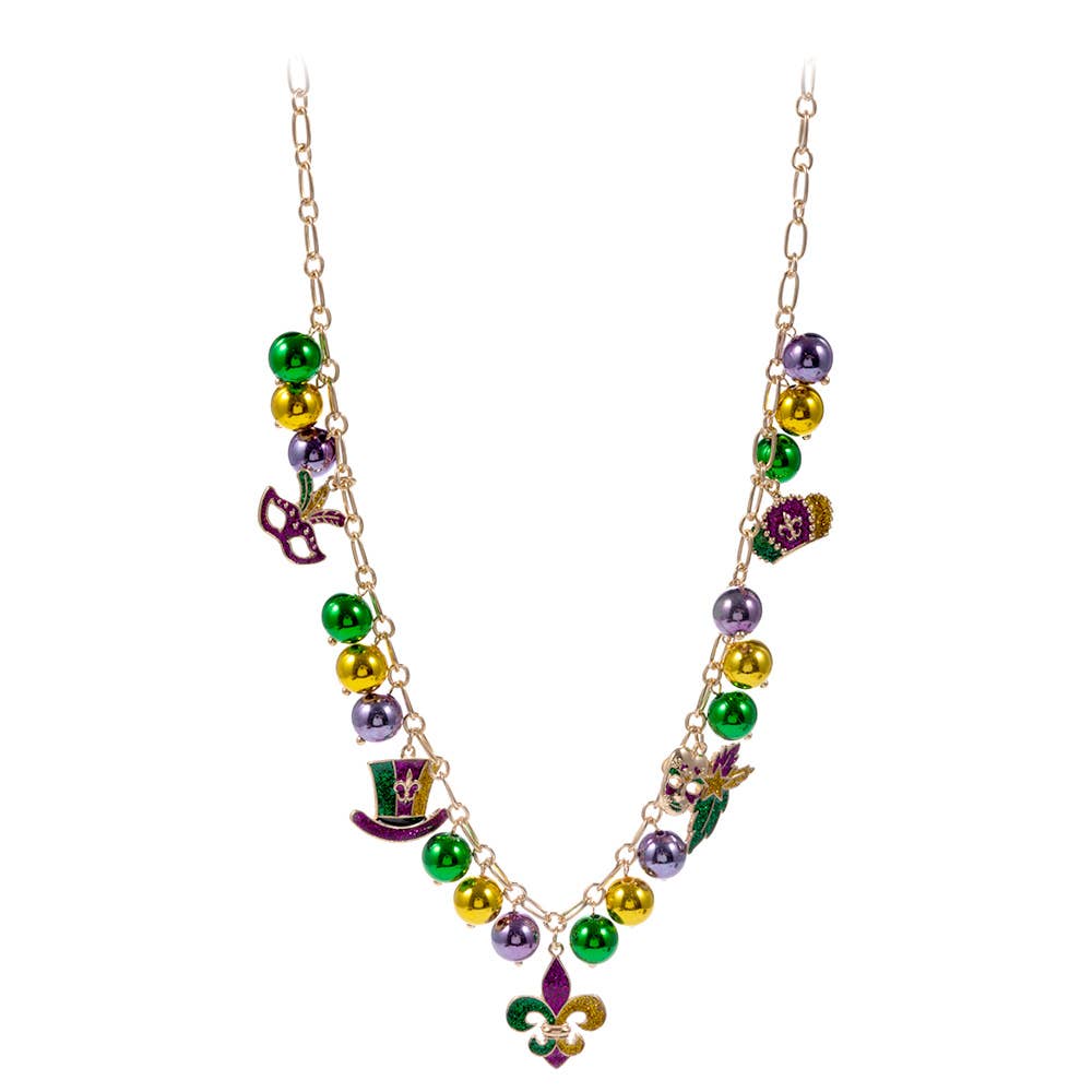 Sensibling Corp. - Wholesale Pendant/Charm Necklace - Mardi Gras Charm Beads Statement Necklace3