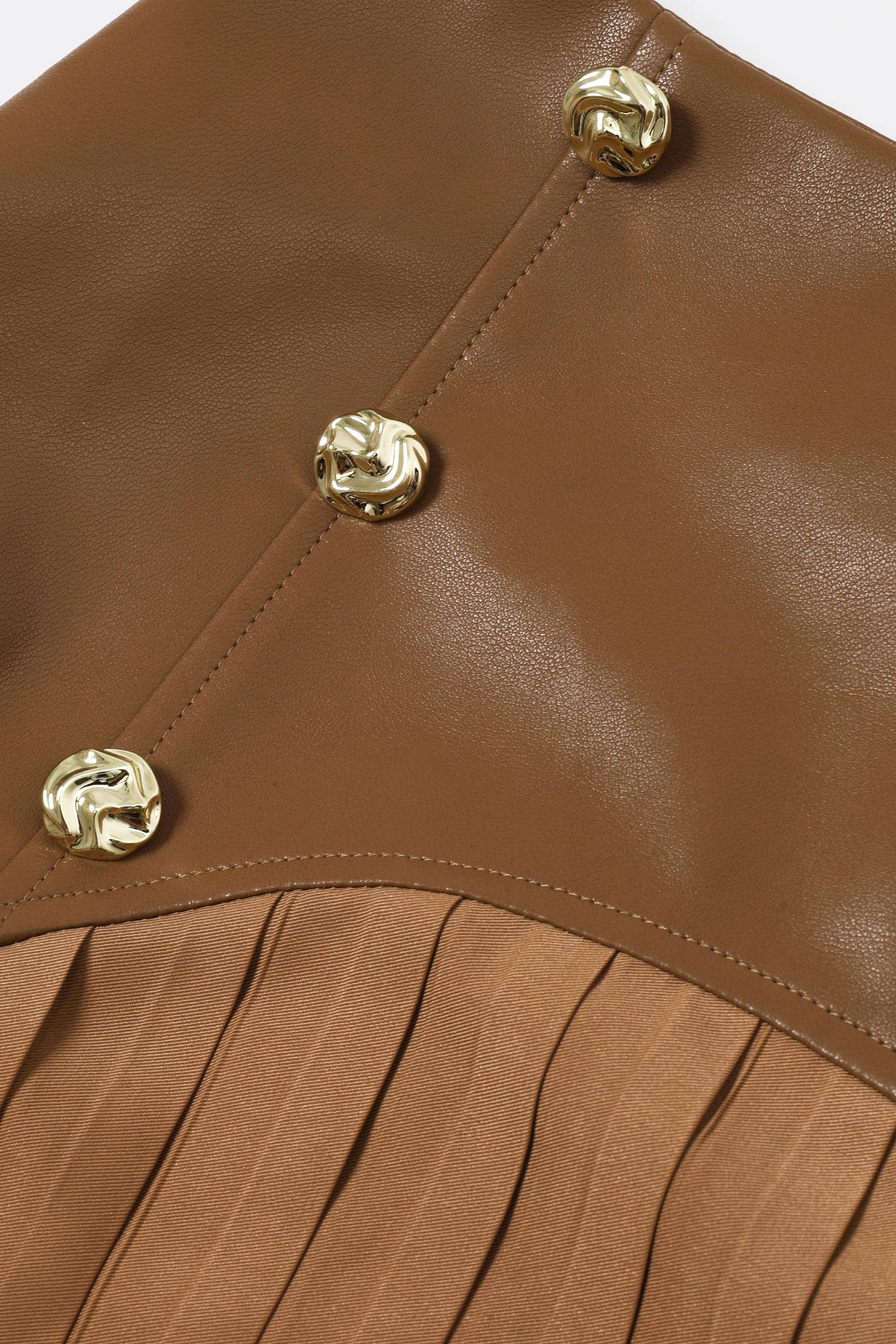 RIVIR - Wholesale Skirt - Women's - Faux Leather Pleated Midi Skirt11