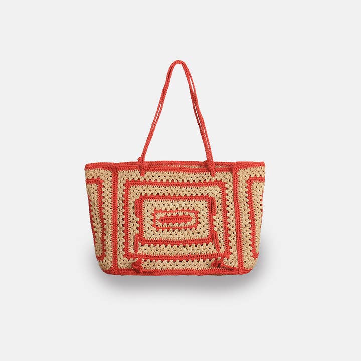 SANS-ARCIDET PARIS – wholesale Tote bag – Women's – Coco - Two-tone raffia tote bag