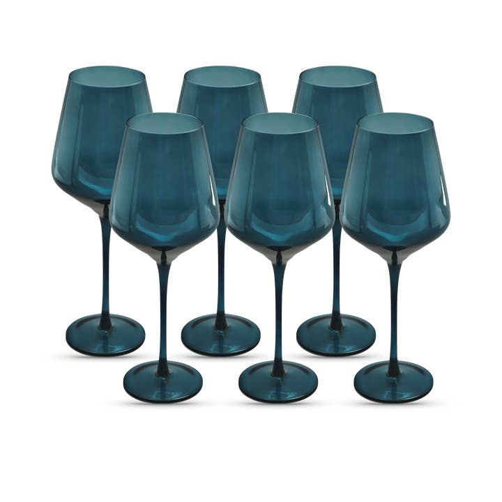 Saludi Glassware - Wholesale Wine Glass - Midnight Blue Color Wine Glasses
