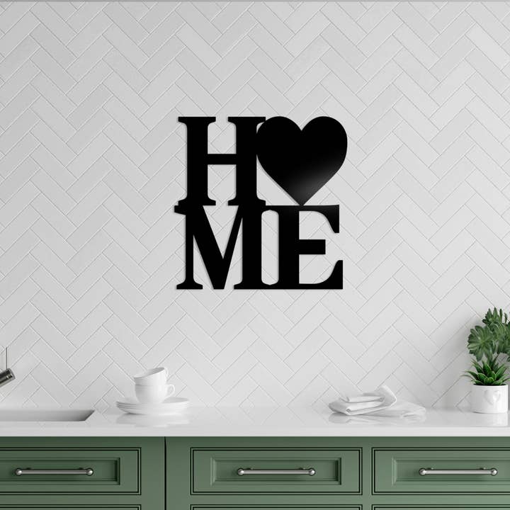 Panneau en forme de cœur en métal, panneau de maison carré avec cœur pour la vente par LoneTree Fab