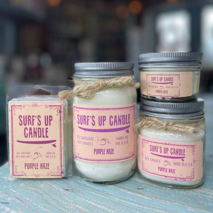 Purple Haze Mason Jar Candle - Original Kollektion för wholesale av Surfs Up Candle