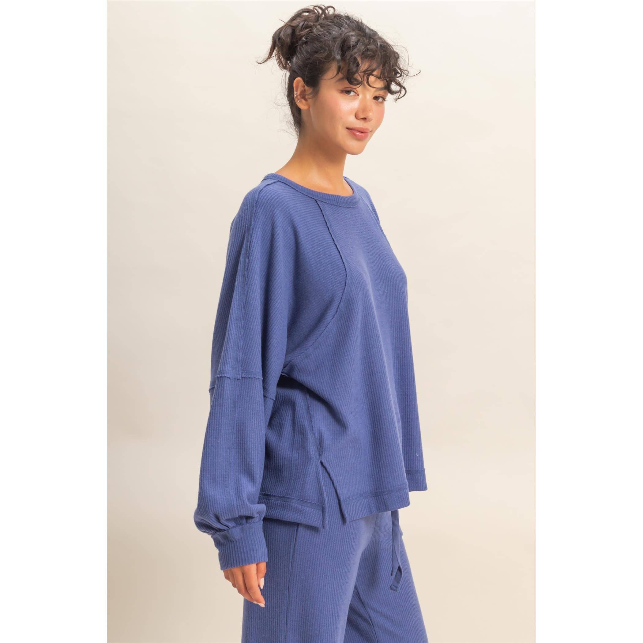 HYFVE - Vente Haut en maille – femme - Haut décontracté à manches longues en maille gaufrée brossée17